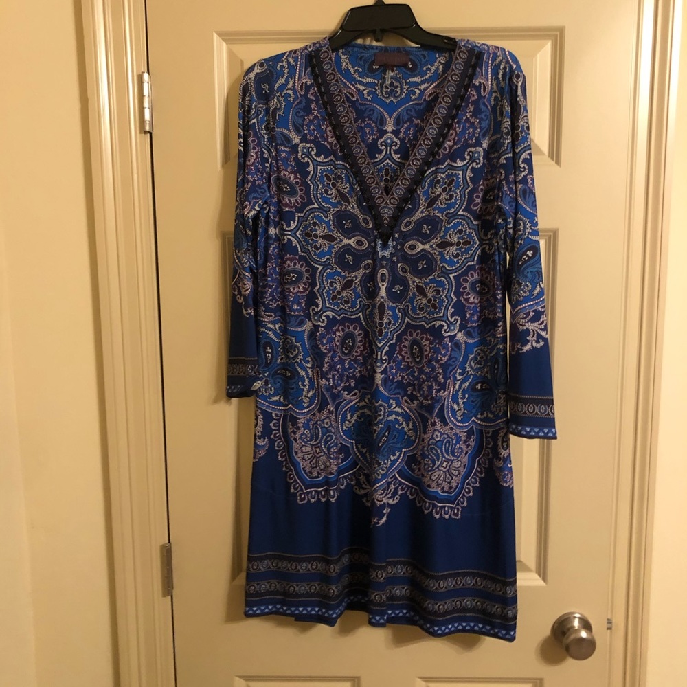Hale Bob   Long Sleeve shift dress.  Size Lg